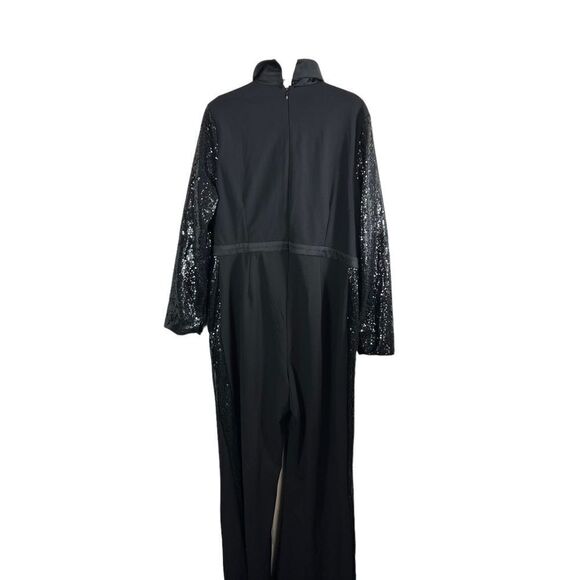 Venus Sparkly Black Sequin Jumpsuit - Picture 2 of 10